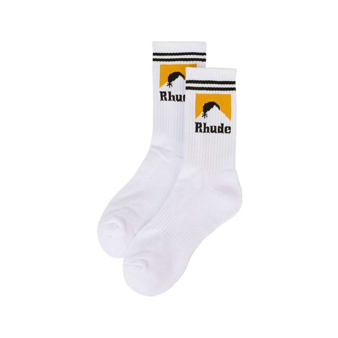 KM5CSS1RD08WT Rhude Striped Moonlight Sock White Black Yellow - 25FW - #2