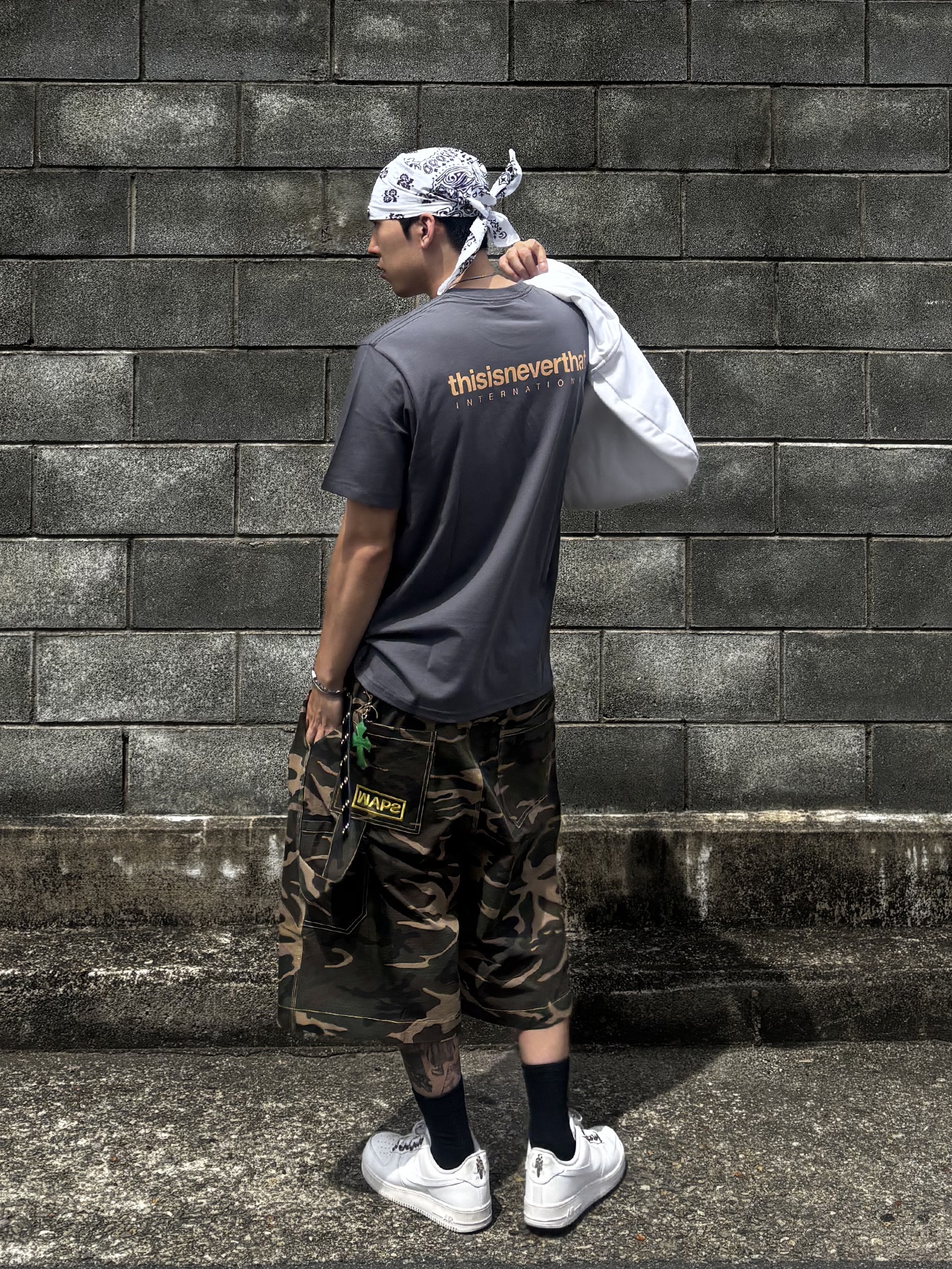 Wapworks Easy 3T Work Bermuda Pants Camo, Nike Air Force 1 '07 Low White 착용 스타일 - 1