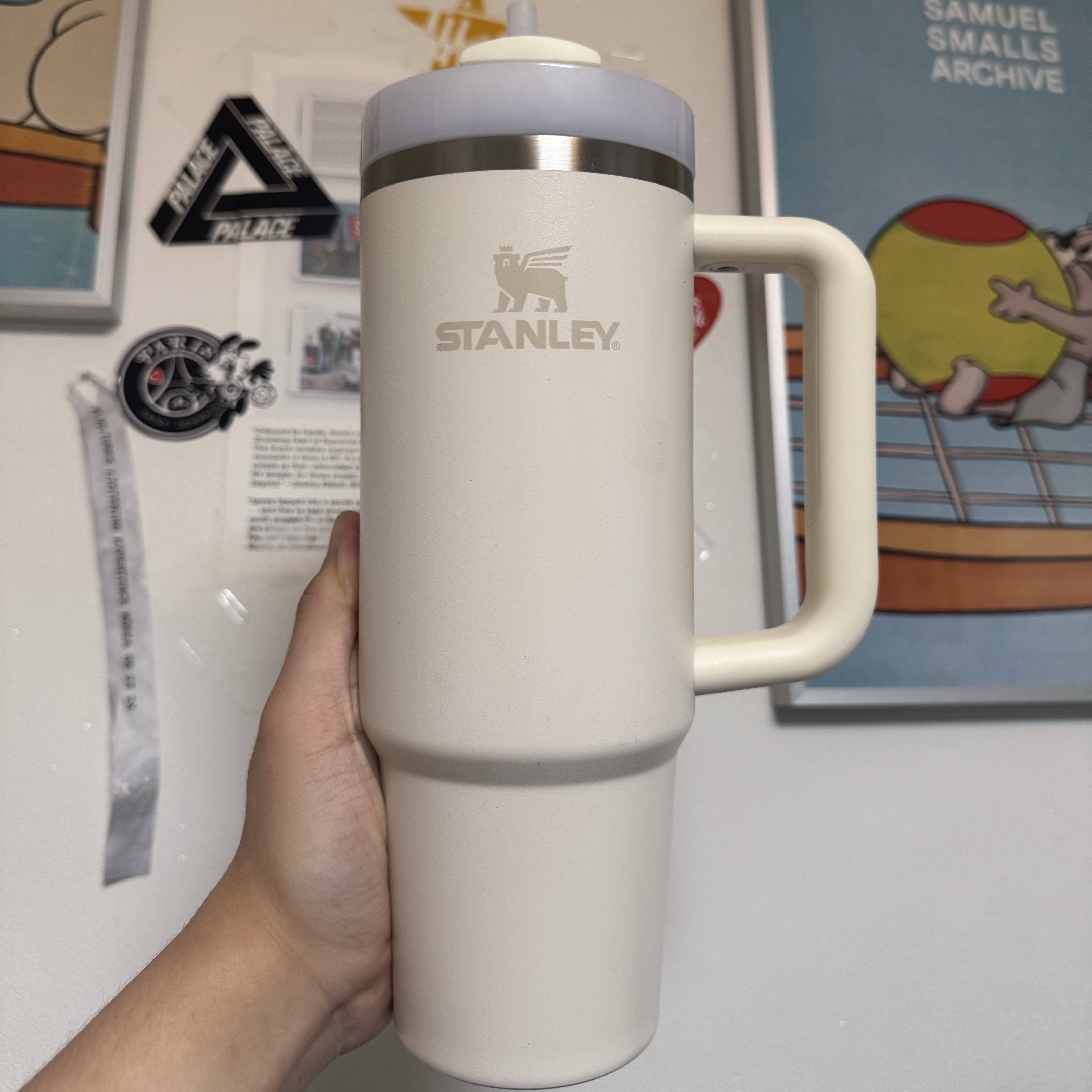 Stanley The Quencher H2.0 Flowstate Tumbler 887ml Cream 2.0 착용 스타일
