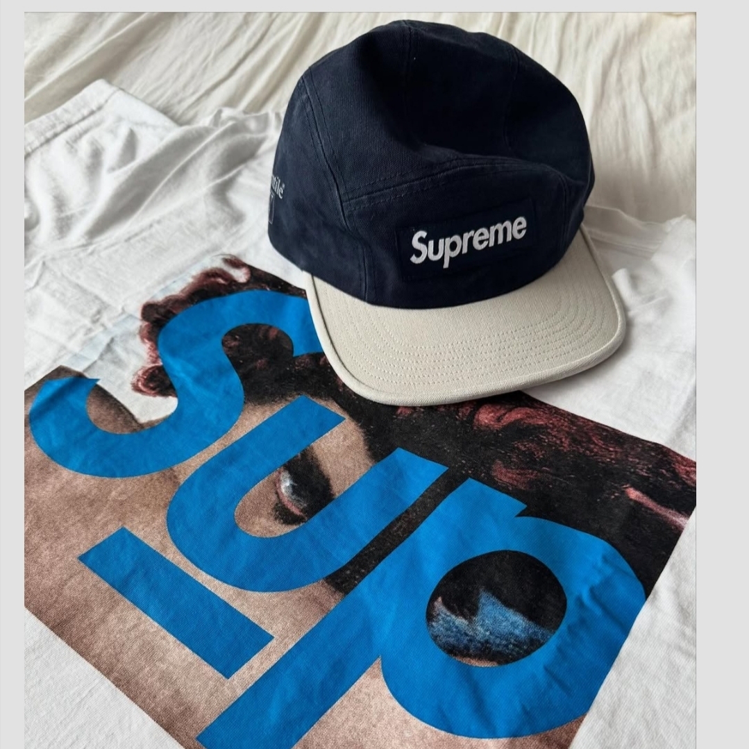 Supreme Ventile Camp Cap Navy - 25SS 착용 스타일 - 2