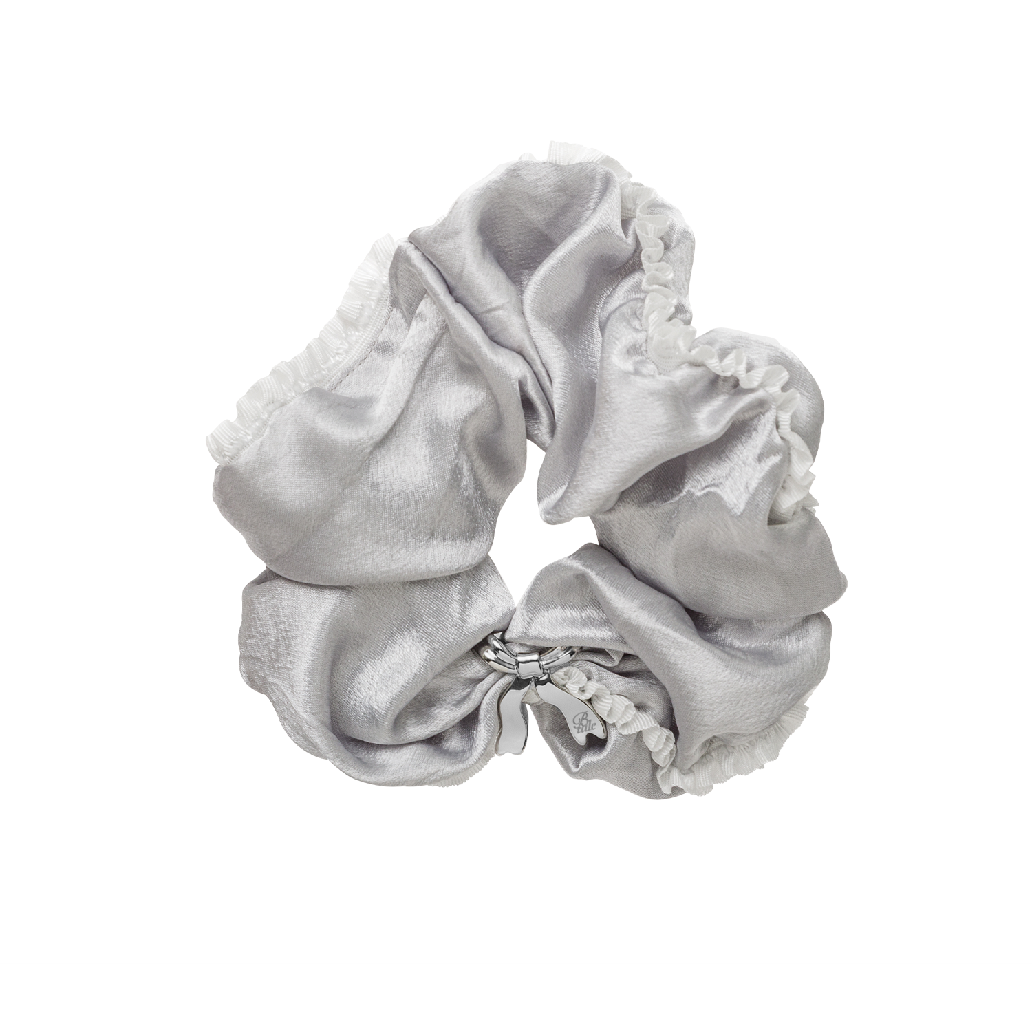 블루밍테일 빈티지 리본 스크런치 실버(Bloomingtale Vintage Ribbon Scrunchie Silver)