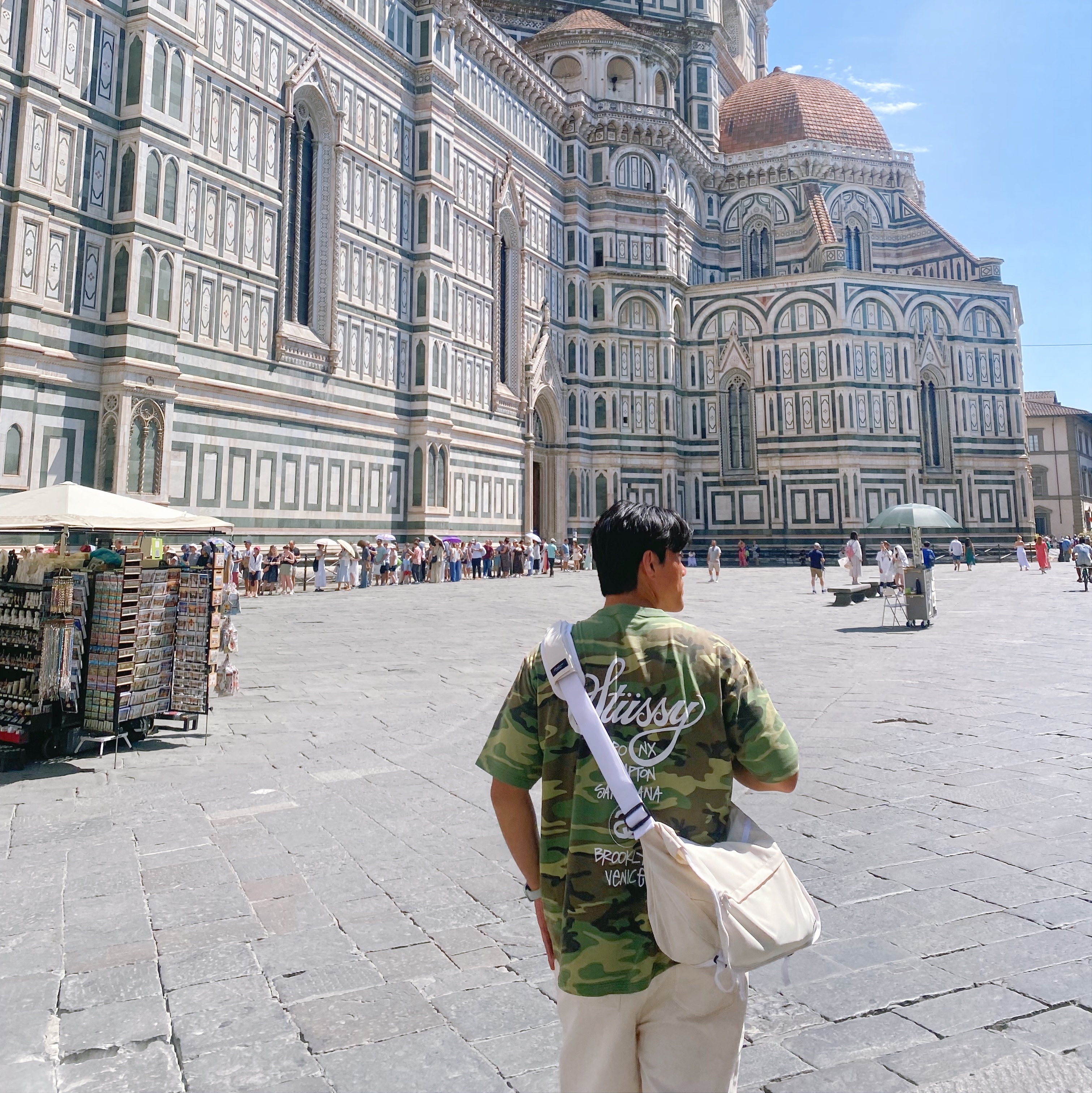 Stussy World Tour T-Shirts Camo 2025 착용 스타일
