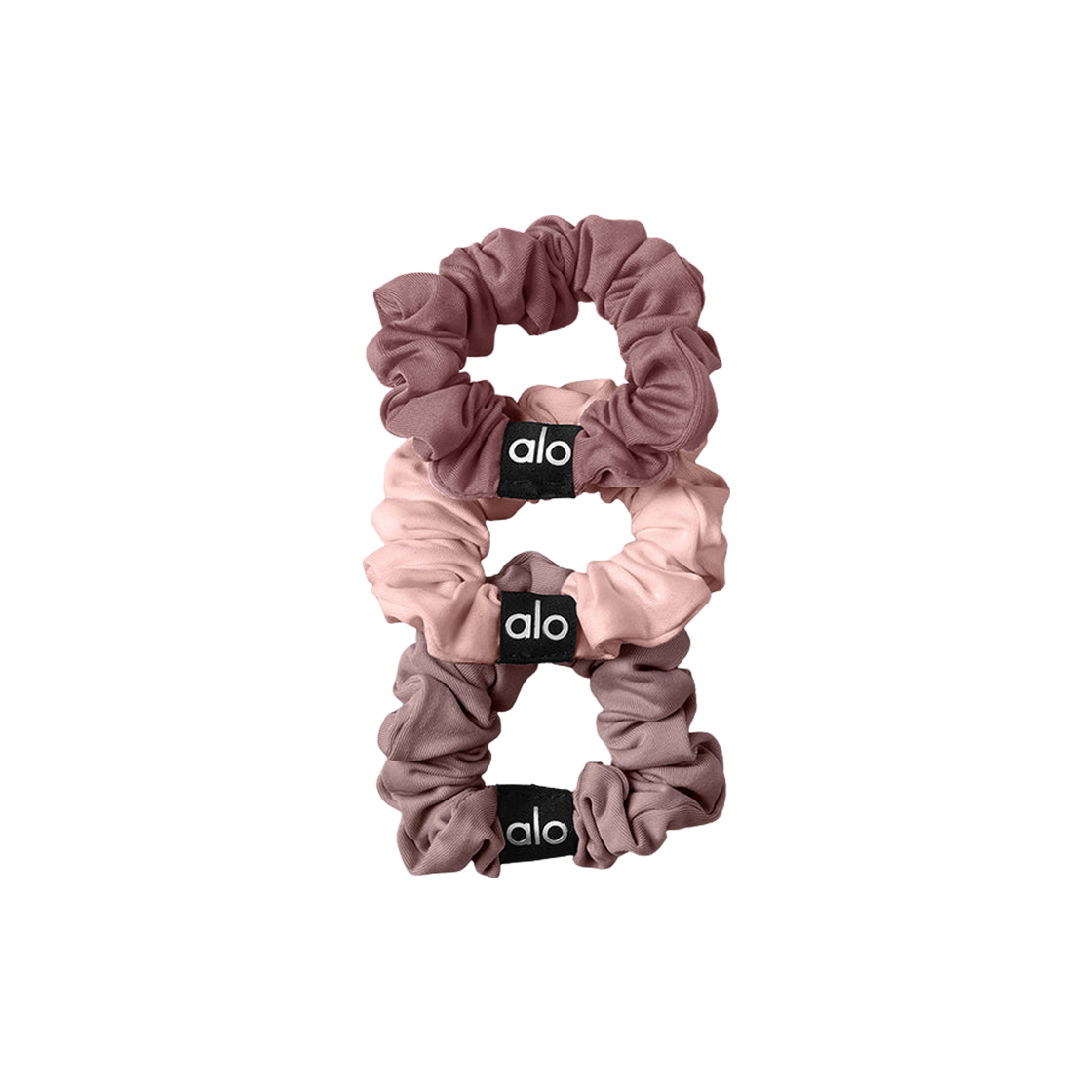 A0290U (W) Alo Yoga Fresh Mini Scrunchie Mushroom Pink Quartz (3 Pack)