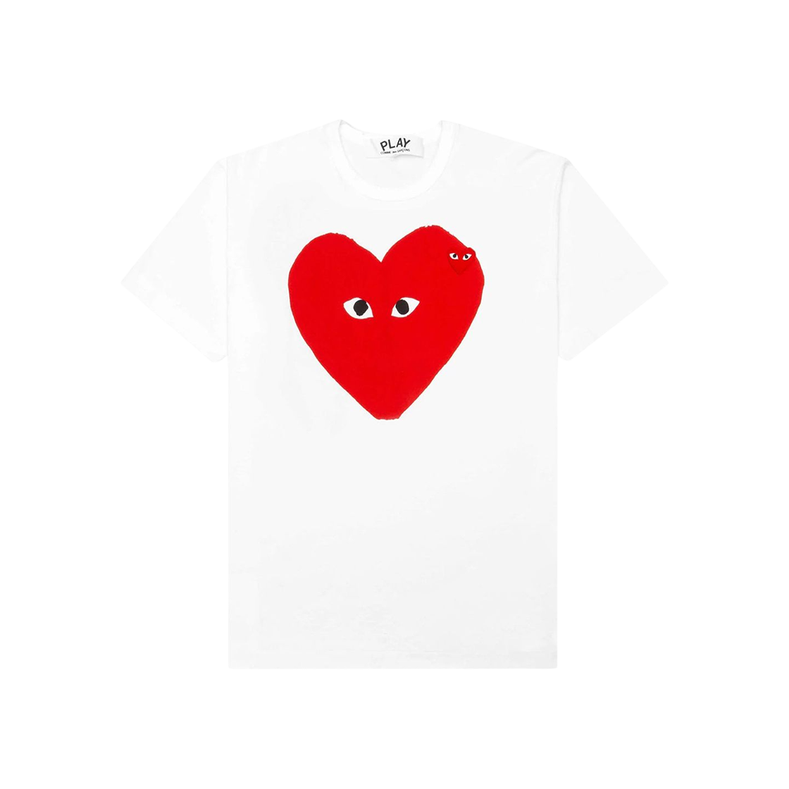 플레이 꼼데가르송 레드 엠블럼 티셔츠 화이트(Play Comme Des Garcons Red Emblem T-Shirt White) - 1