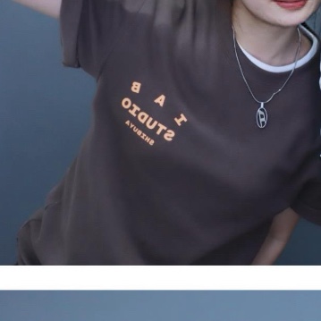IAB Studio T-Shirt Choco - Shibuya Exclusive, Diesel Dx1342 Stainless Steel Pendant Necklace Silver 착용 스타일 - 1