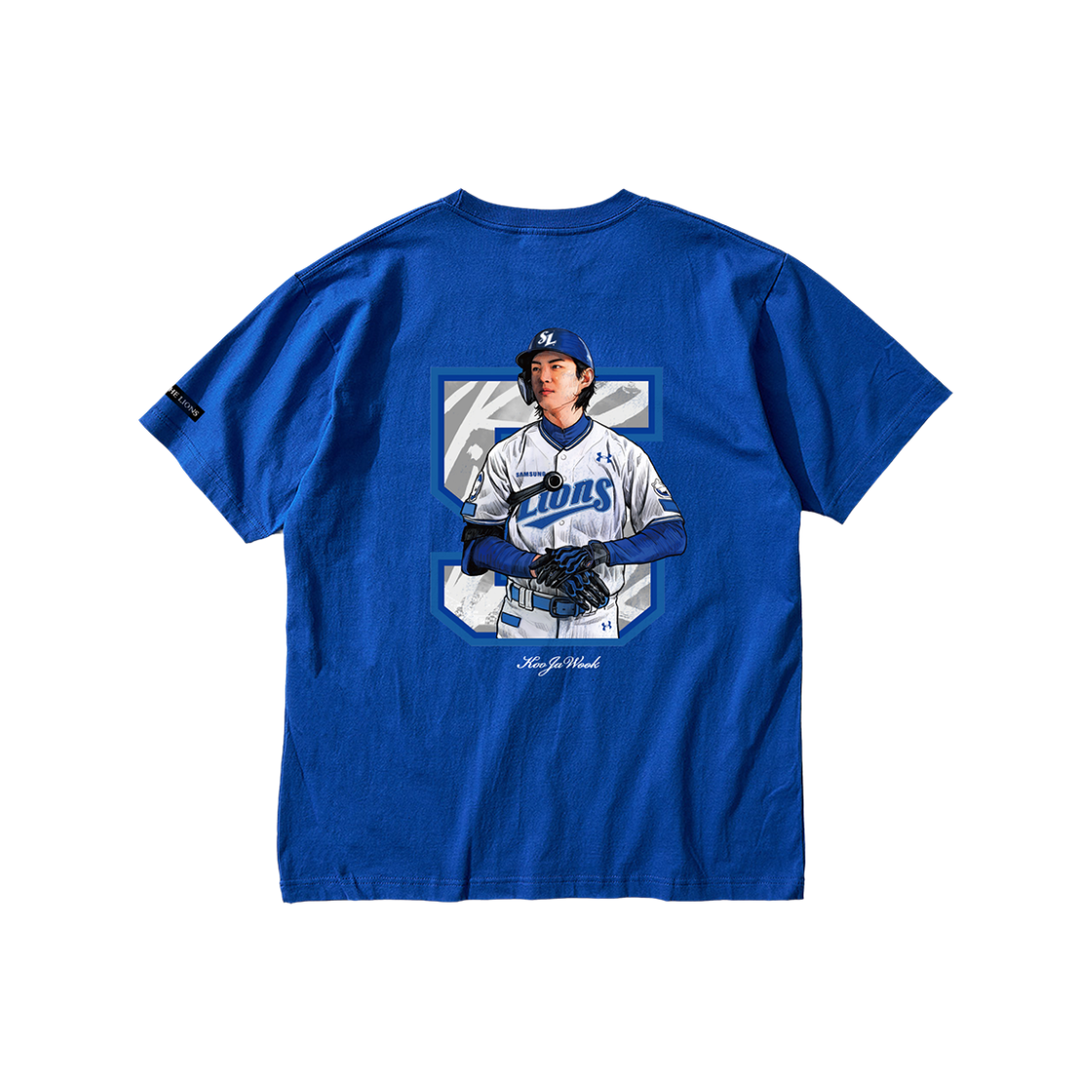 [예약배송] 삼성라이온즈 선수 일러스트 콜라보 티셔츠 구자욱 블루([예약배송] Samsung Lions Player Illustration T-Shirt KooJaWook Blue)