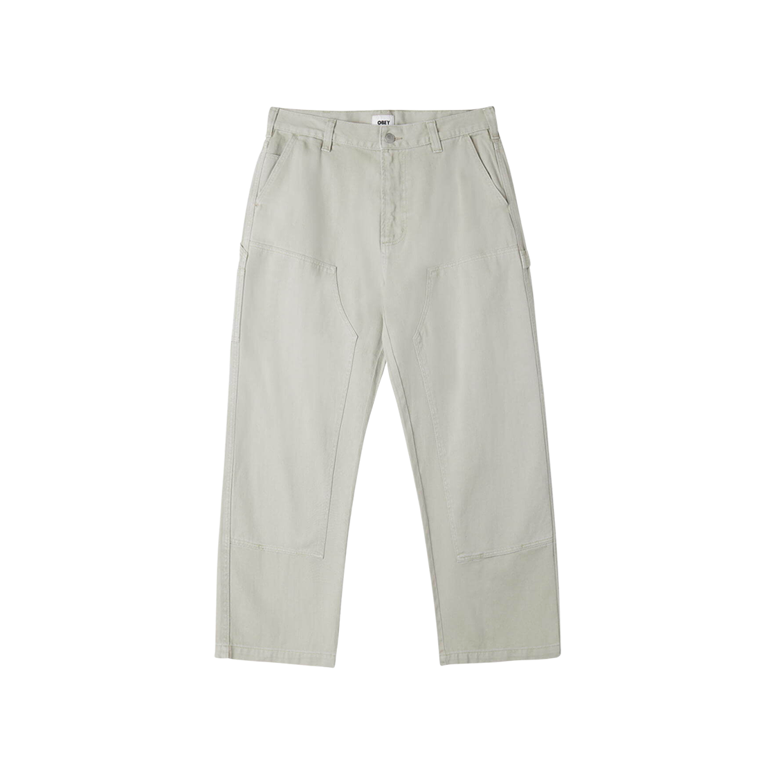 142010093 Obey Bigwig Denim Carpenter Pants Silver Grey