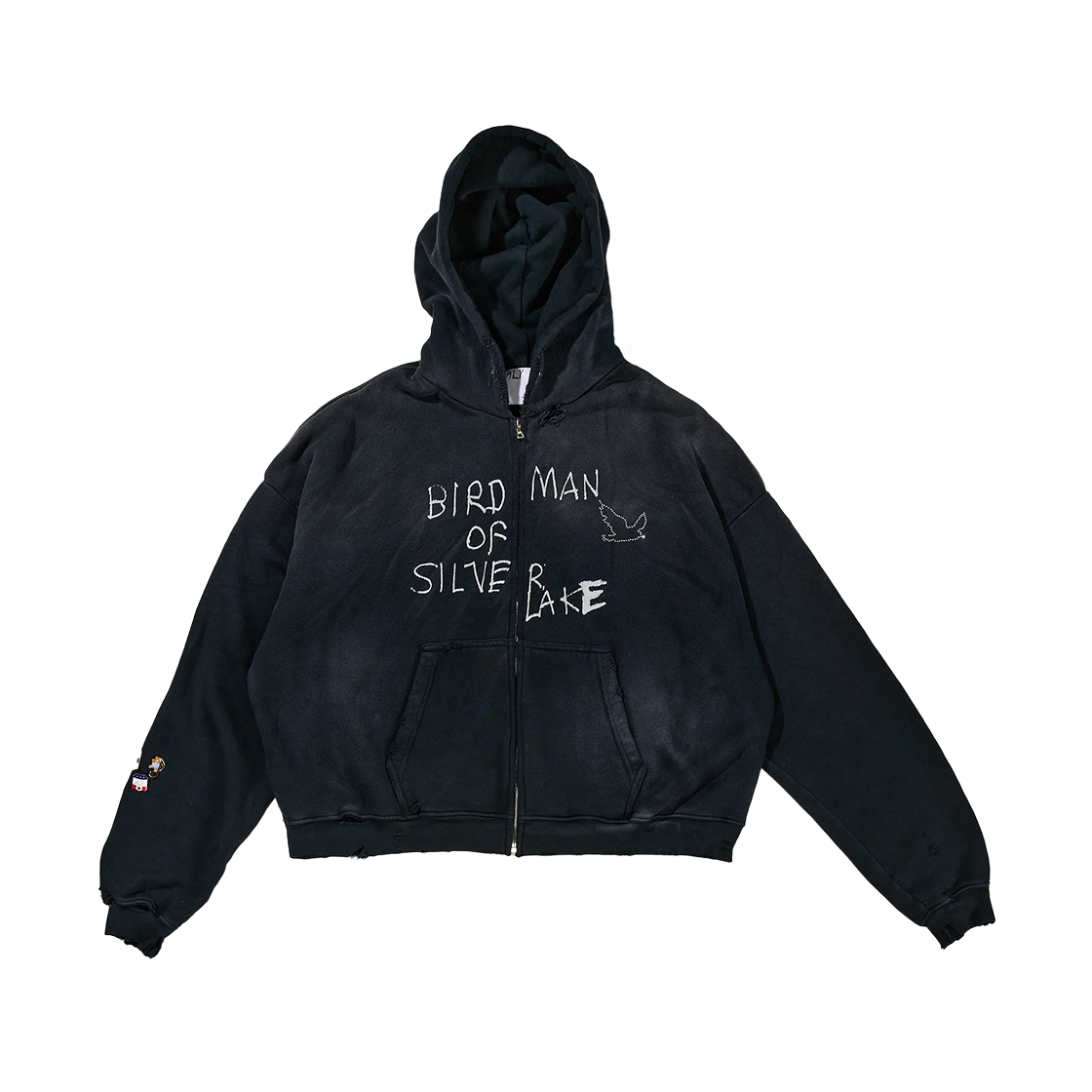 팔리 할리우드 버드맨 오브 실버 레이크 집 후디드 스웨트셔츠 블랙(Paly Hollywood Birdman Of Silver Lake Zip Hooded Sweatshirt Black)