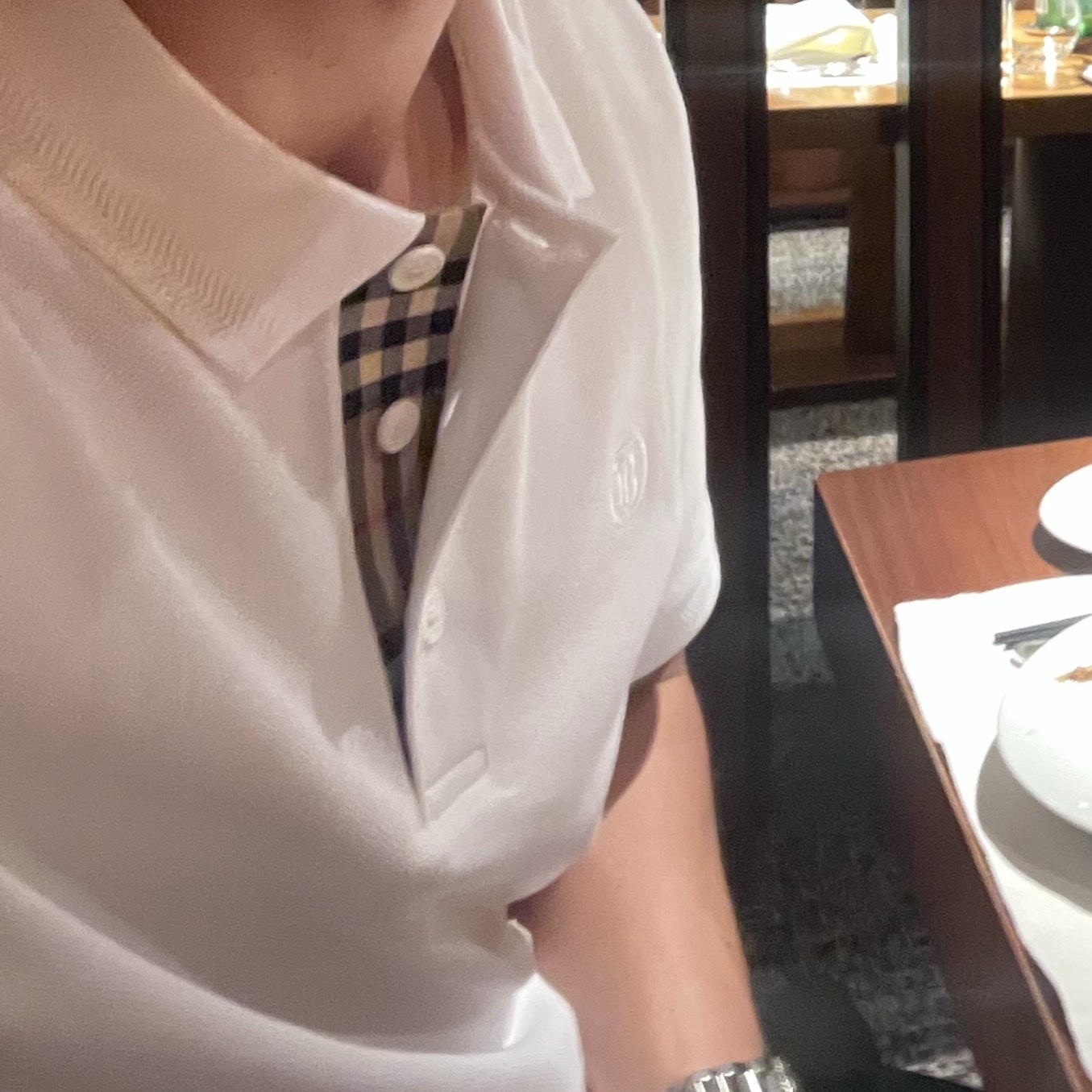 Burberry Monogram Motif Cotton Pique Polo Shirt White 착용 스타일