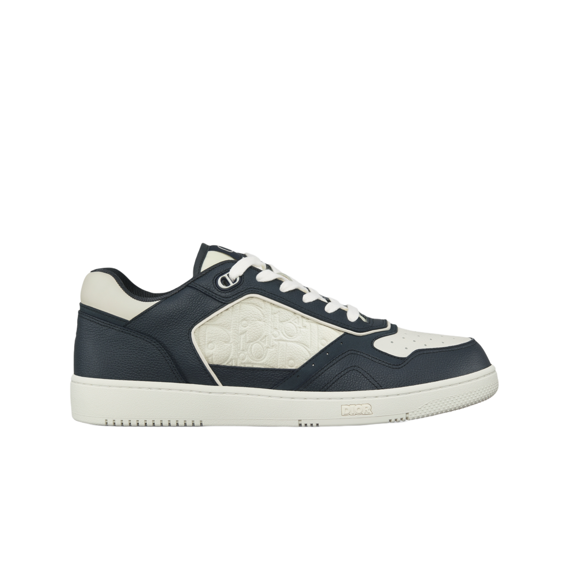 3SN272ZAY-H528 Dior B27 Uptown Low-Top Sneakers Grained Calfskin with Dior Gravity Leather Navy Blue White