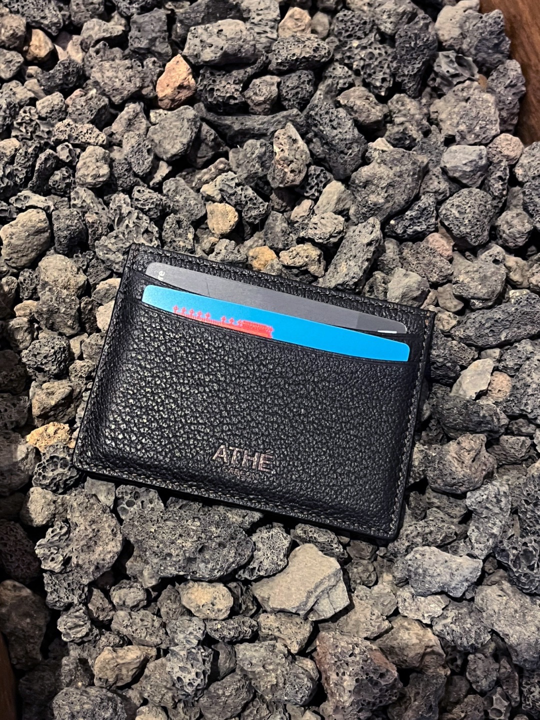 Athe garcon Basic Card Holder Black Noir 착용 스타일