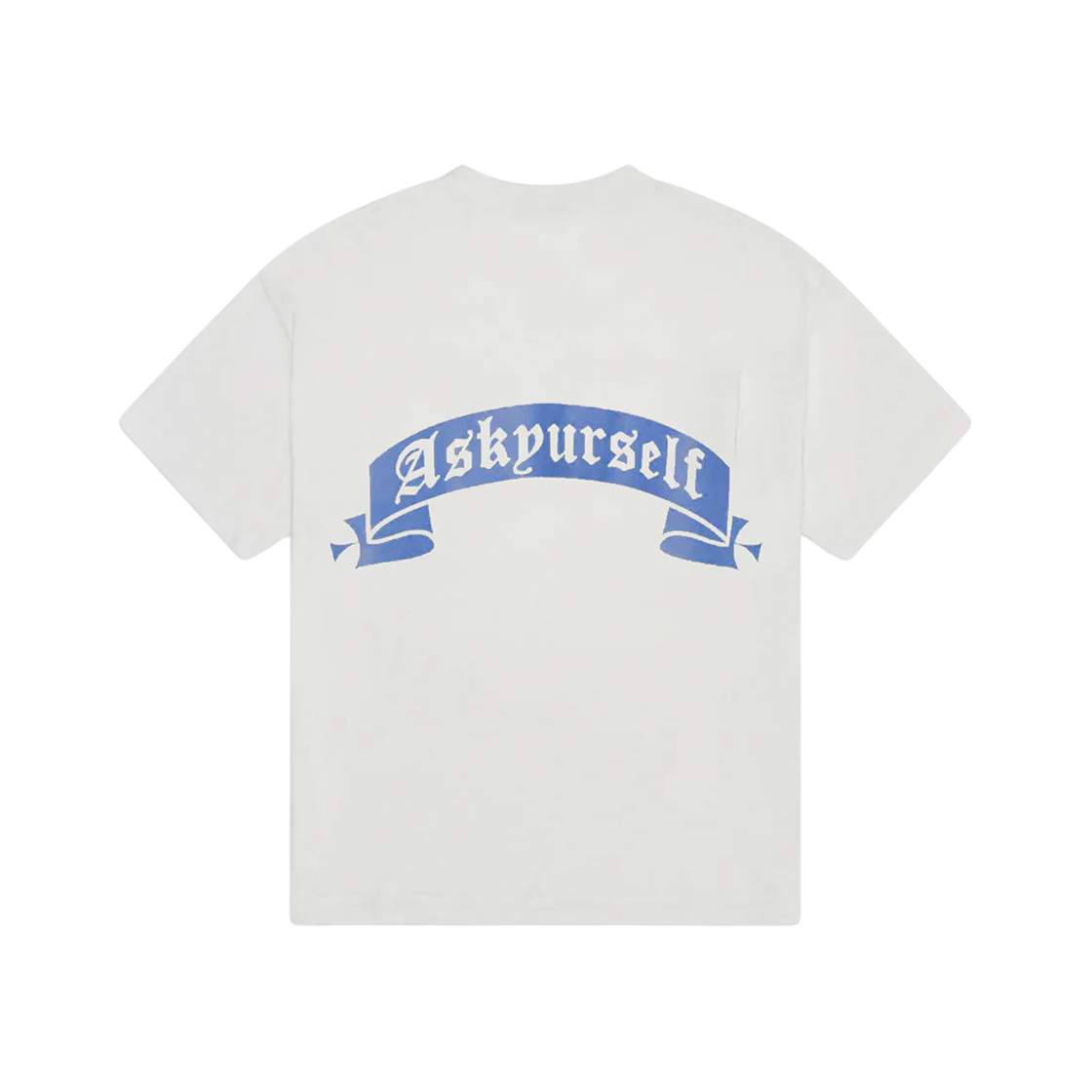 애스크유어셀프 블루 밴드 티셔츠 화이트(Askyurself Blue Banned T-Shirt White)