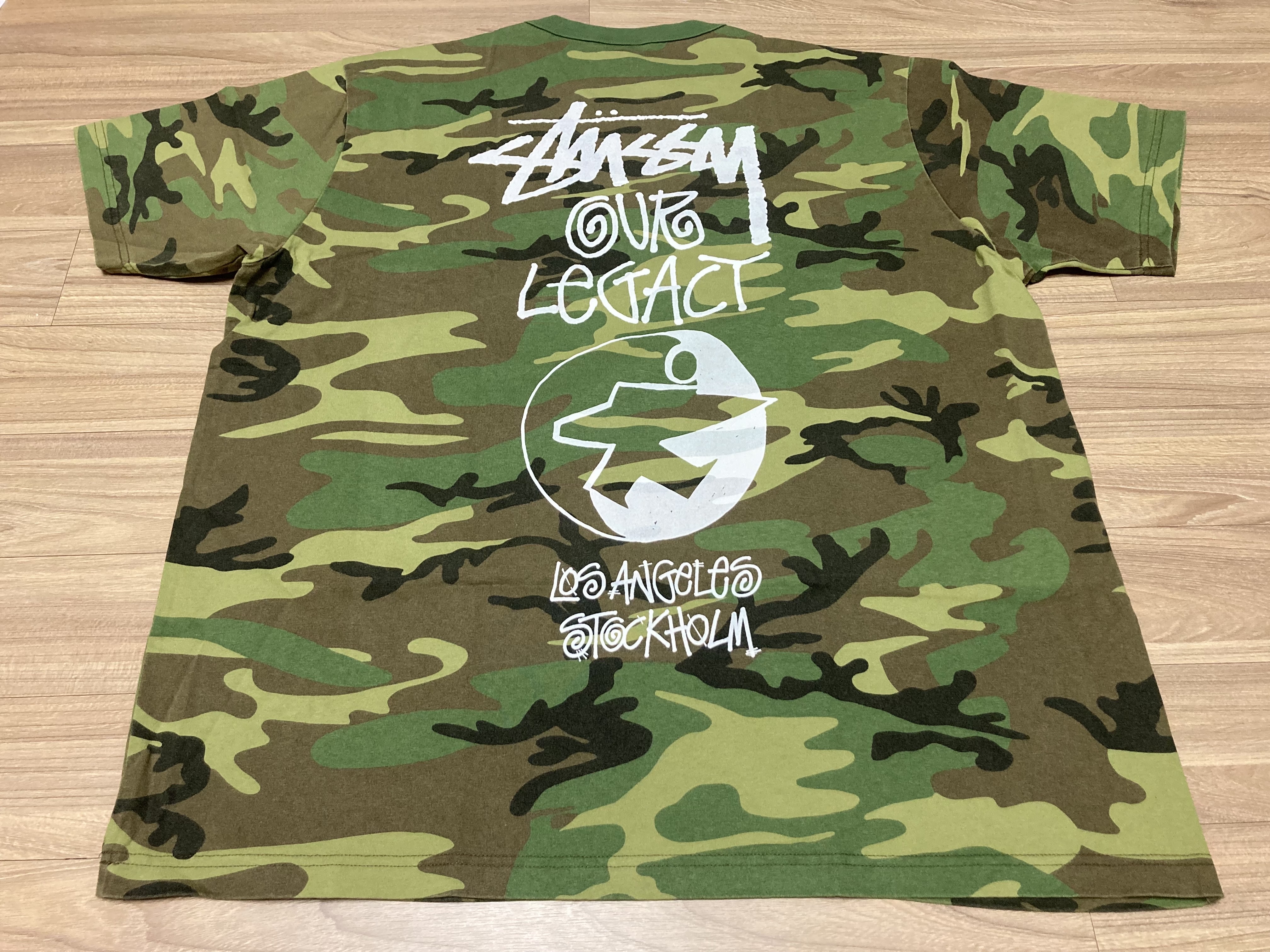 Stussy x Our Legacy Work Shop Surfman Pigment Dyed T-Shirt Camo 착용 스타일 - 2