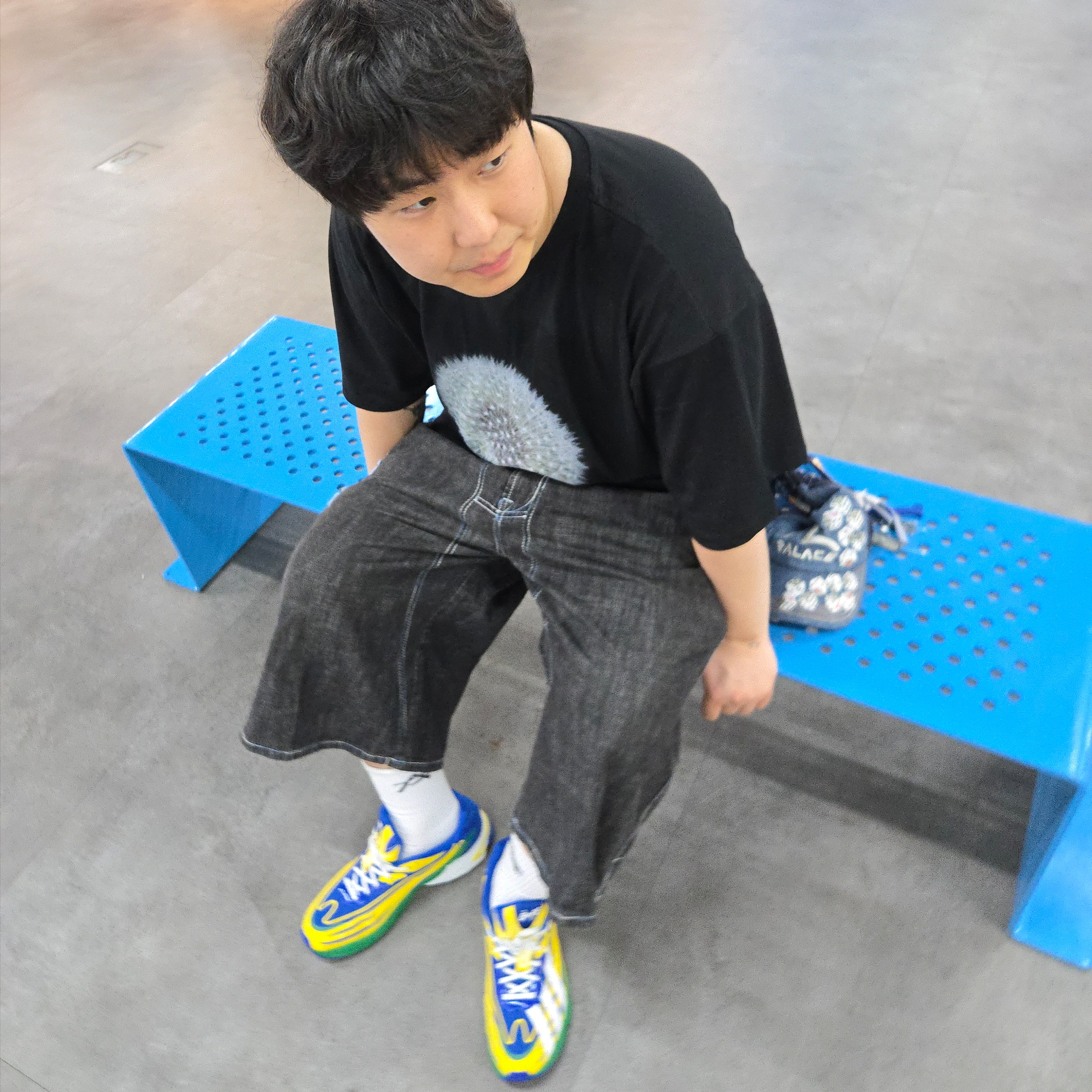 Adidas x BAPE Orketro Green Power Blue 착용 스타일 - 1