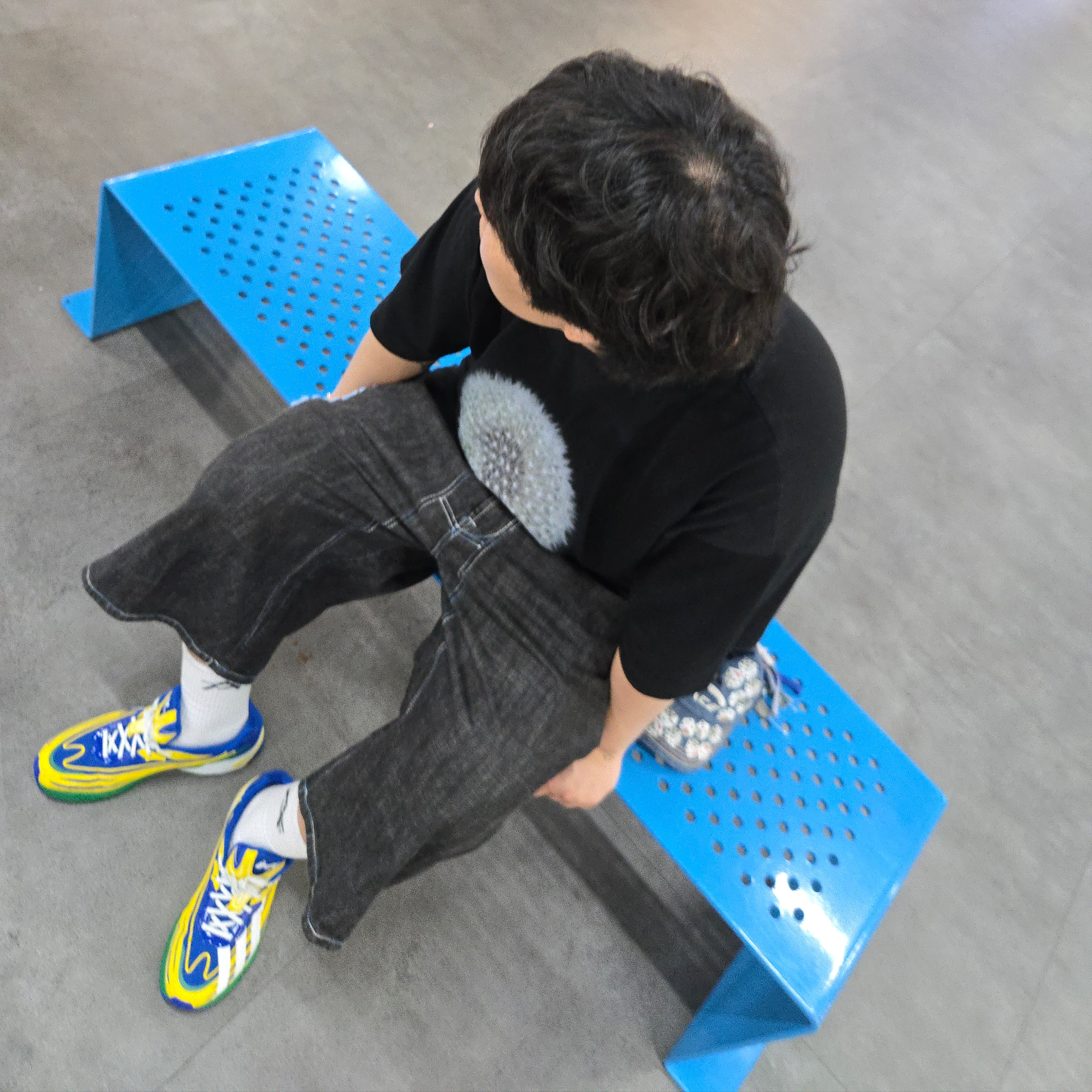 Adidas x BAPE Orketro Green Power Blue 착용 스타일 - 2
