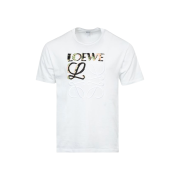 Loewe Relaxed Fit T-Shirt in Cotton White Multicolor