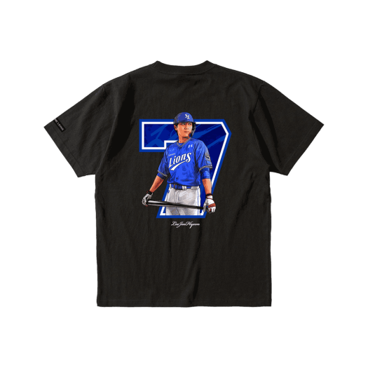 slbwac.TS25070015 [예약배송] Samsung Lions Player Illustration T-Shirt LeeJaeHyun Black