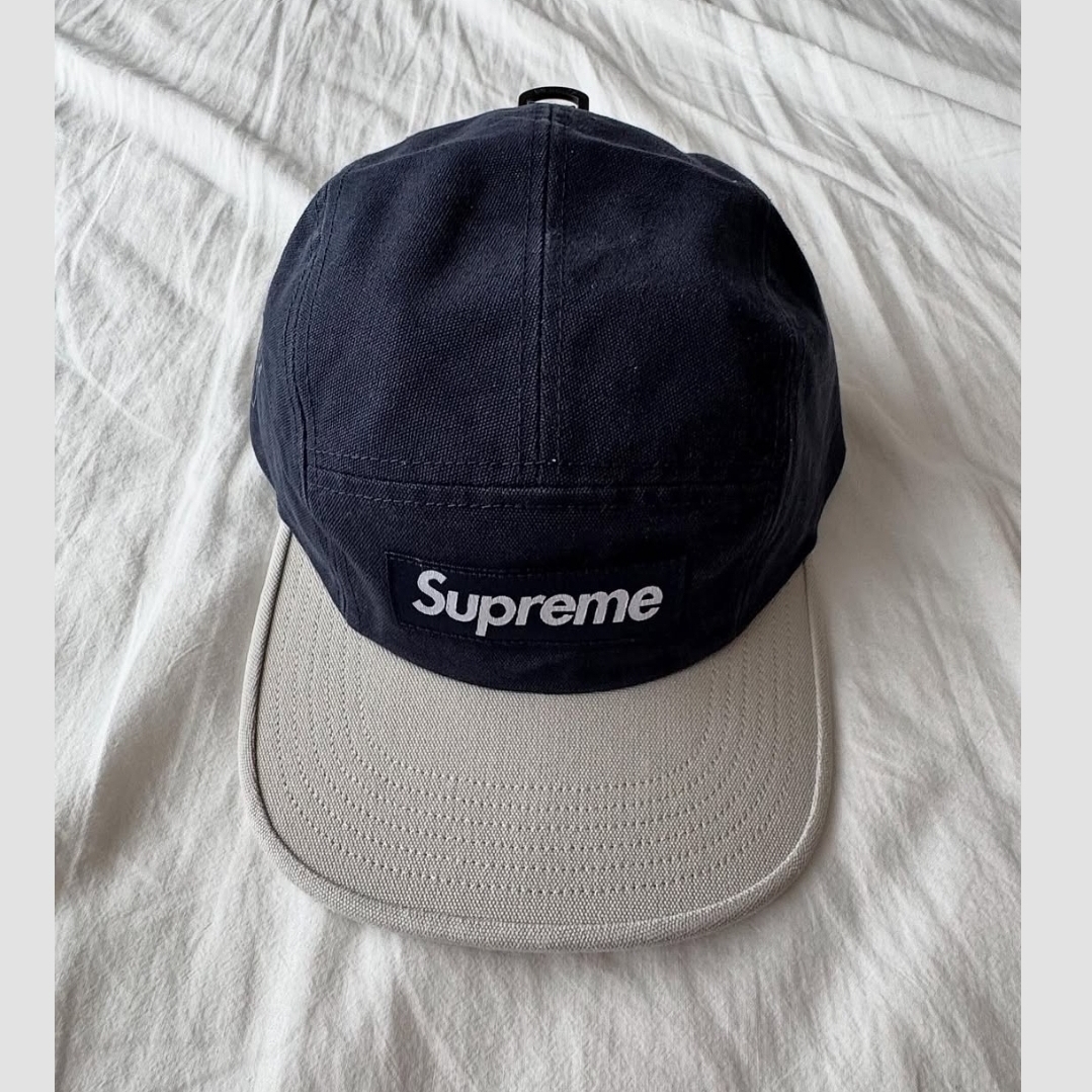 Supreme Ventile Camp Cap Navy - 25SS 착용 스타일 - 3