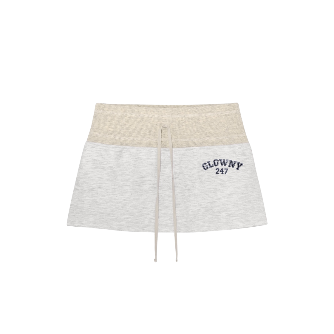 - (W) Glowny 247 Day Snug Mini Skirt White Melange