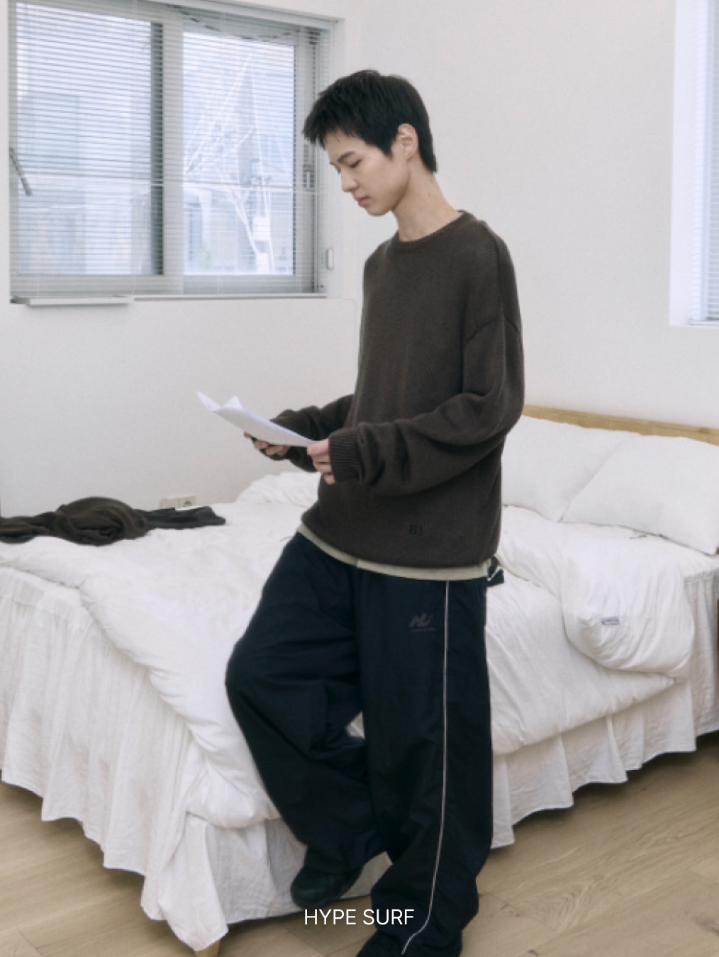 Polyteru Human Index Human Regular 1/2 T-Shirt Dyed Blue, Polyteru Human Index Human Regular 1/2 T-Shirt Dyed Gray 착용 스타일 - 4