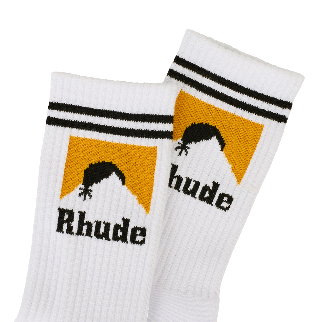 KM5CSS1RD08WT Rhude Striped Moonlight Sock White Black Yellow - 25FW - #3