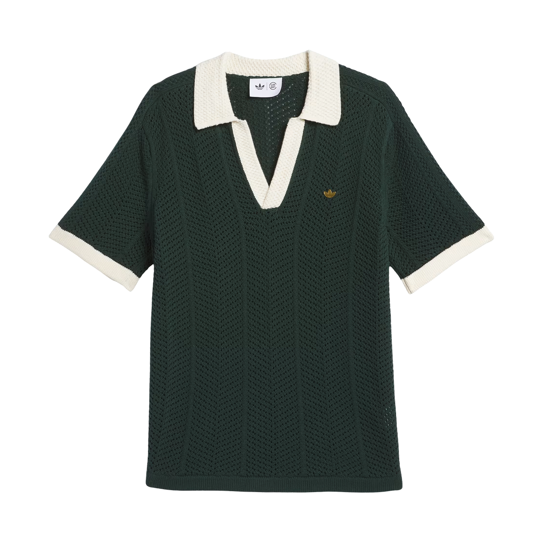 IK2942 Adidas x Clot Knit Polo Shirt Green Night - KR Sizing
