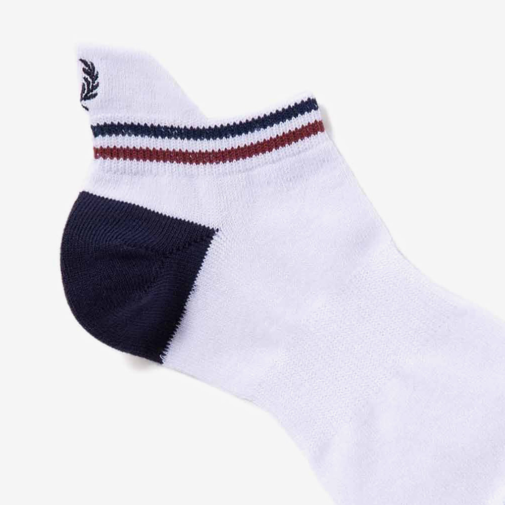 프레드페리 JP 팁 립 앵클 삭스 스노우화이트 번트 레드 네이비(Fred Perry JP Tipped Rib Ankle Socks Snow White Burnt Red Navy) - 3