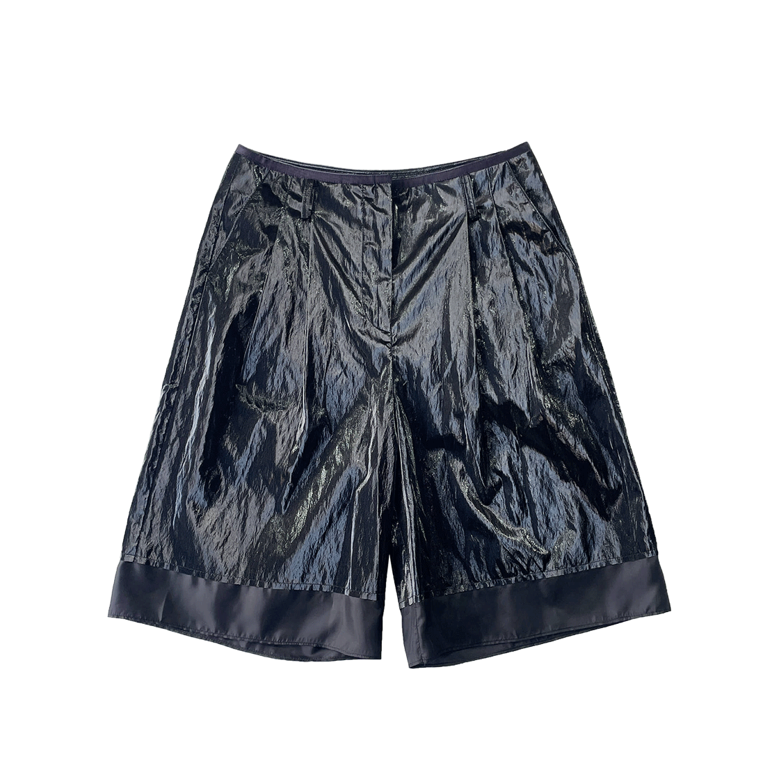 SL22SSPT02BK Still Lethardy Leather Lining Combi shorts Black