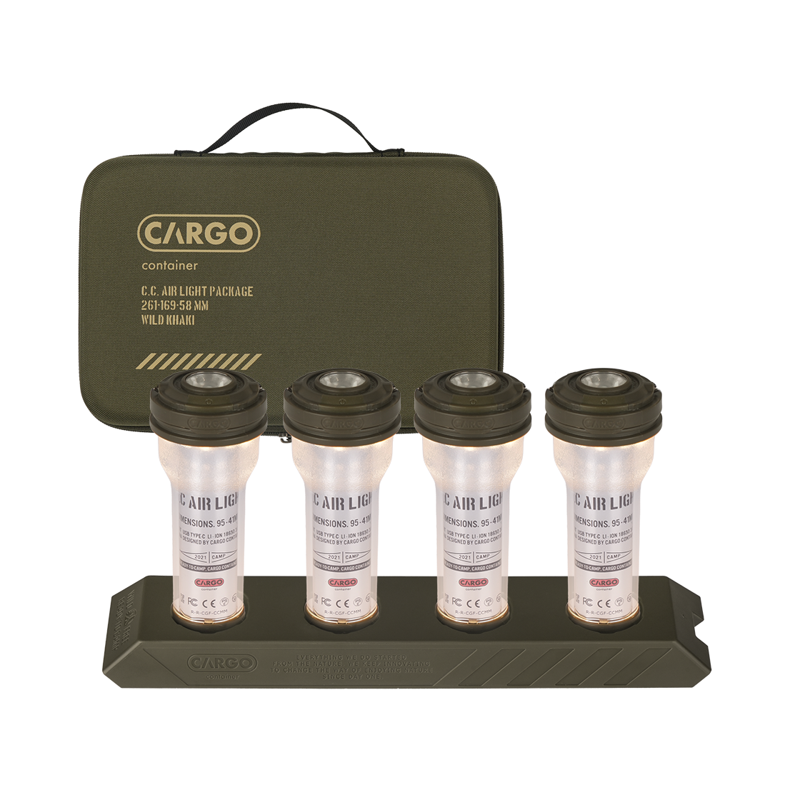카고컨테이너 에어라이트 카키 4EA 세트