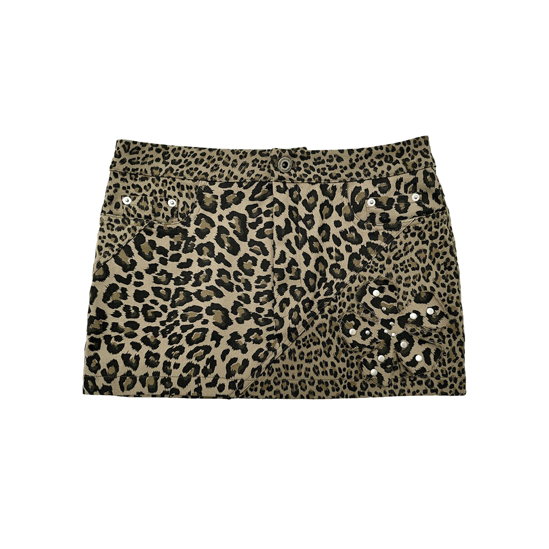 SL24SSSK04BR Still Lethardy Leopard Flower Skirt Leopard