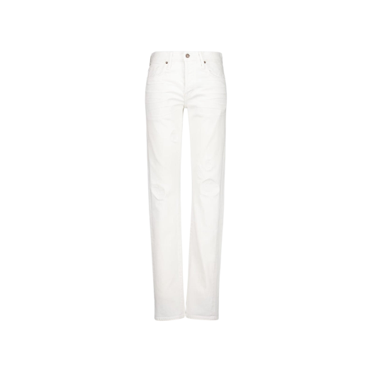 DPH001-DMC059S25-AW008 Tom Ford Straight Denim Jeans White