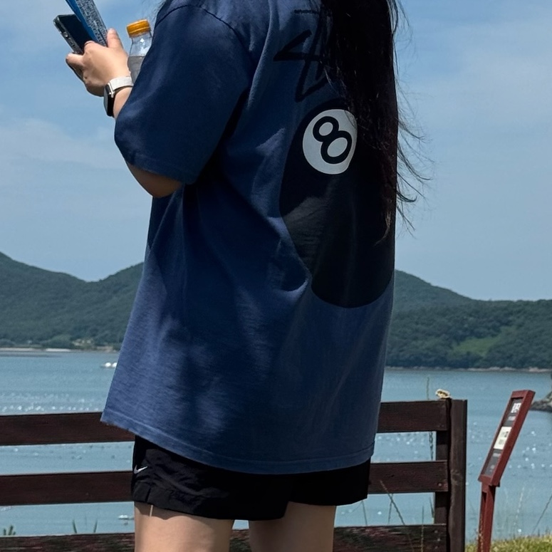 Stussy 8 Ball T-Shirt Midnight - 22SS 착용 스타일
