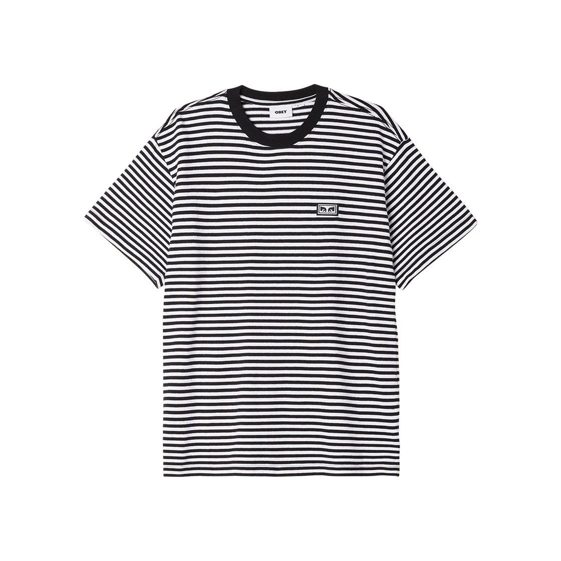 131080331 Obey Established Works Eyes Stripe T-Shirt Black Multi