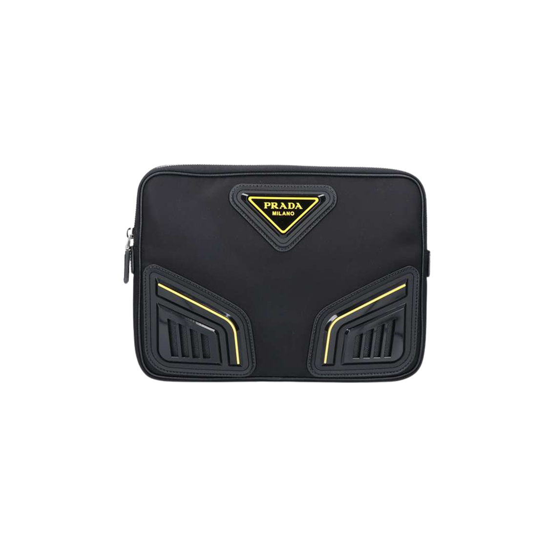 프라다 러버 로고 나일론 크로스바디백 블랙(Prada Rubber Logo Nylon Crossbody Bag Black) - 1