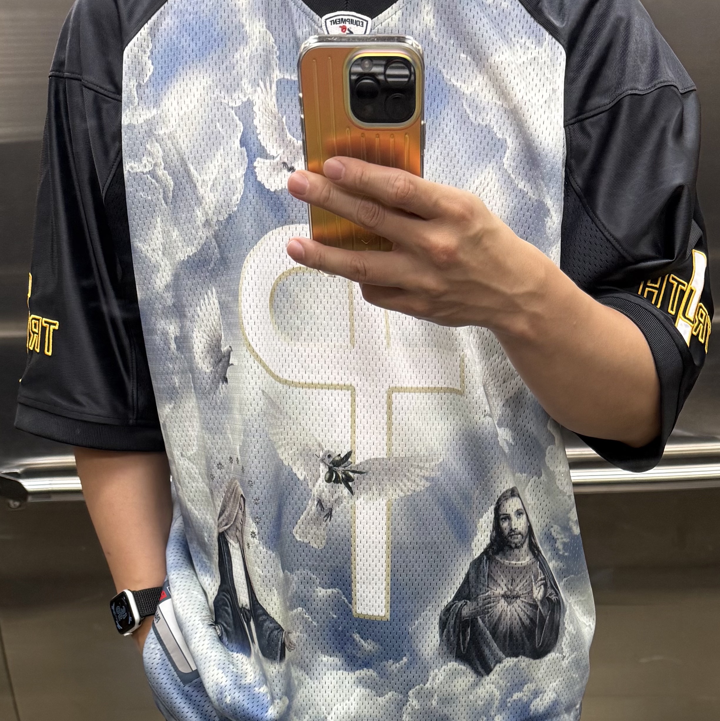 Palace 1 Truth Jersey Black - 25SS 착용 스타일