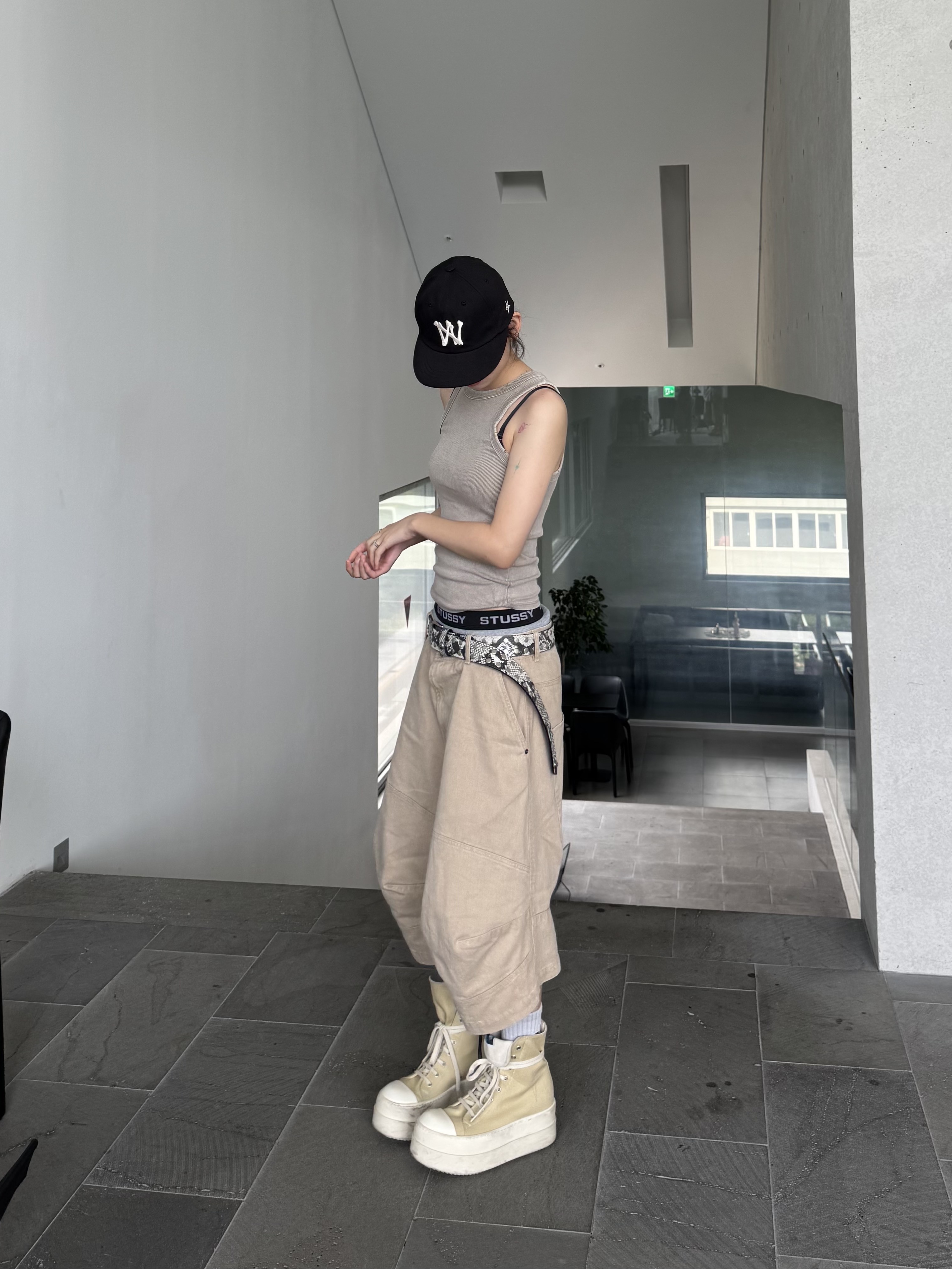 Stussy Boxer Briefs Grey Heather (3 Pack), Aoiro 6-Panel Bone A/N Cap Black 착용 스타일 - 2