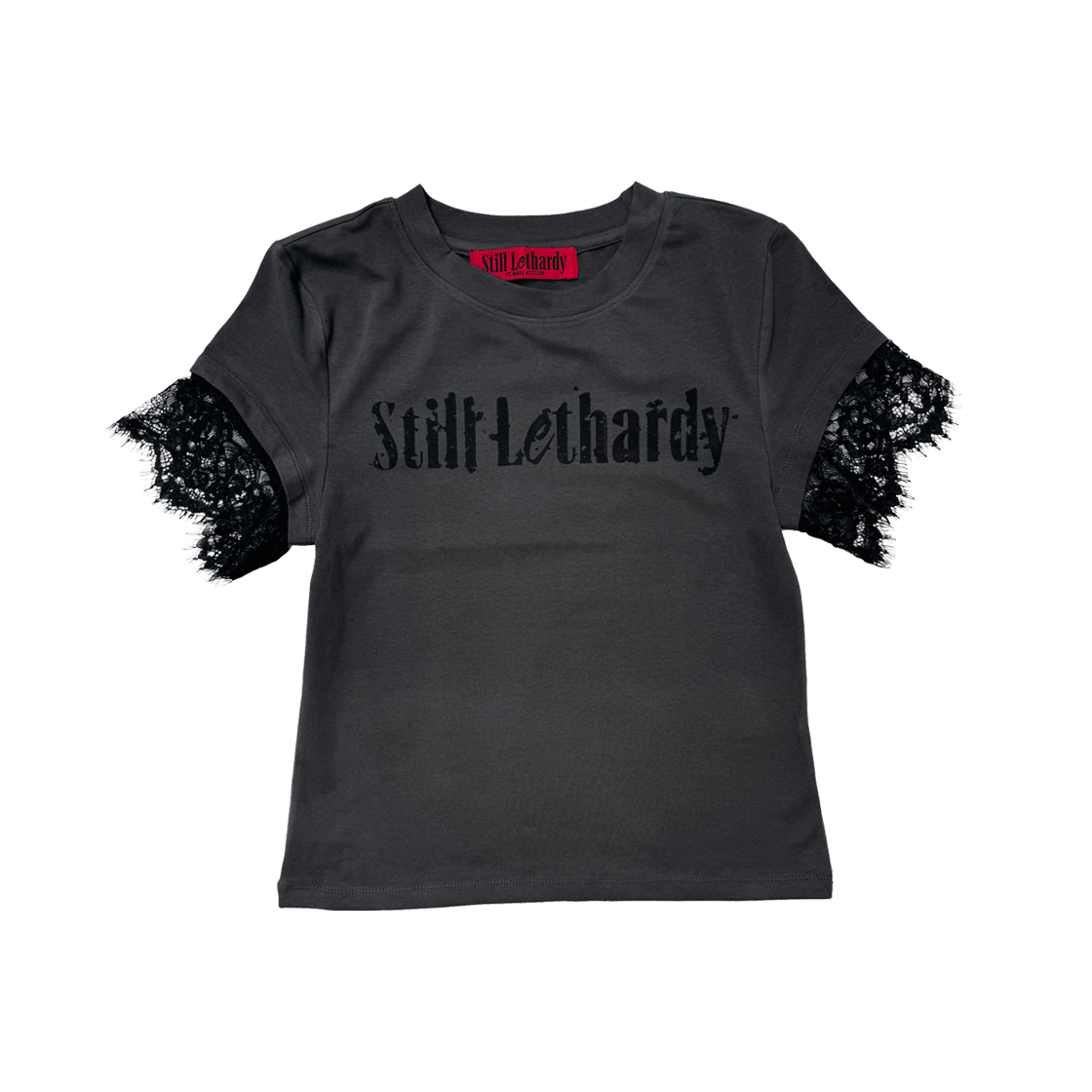 스틸레써디 레이스 슬리브 티 그레이(Still Lethardy Lace Sleeve Tee Grey)