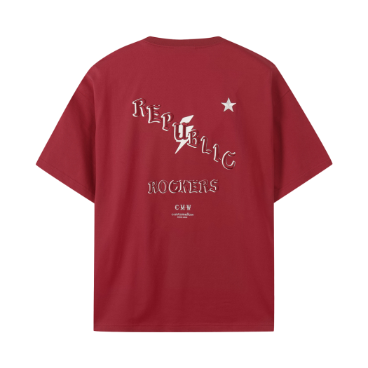 CWTAM25624REX Customellow  Graphic Half Sleeve T Shirt  Red