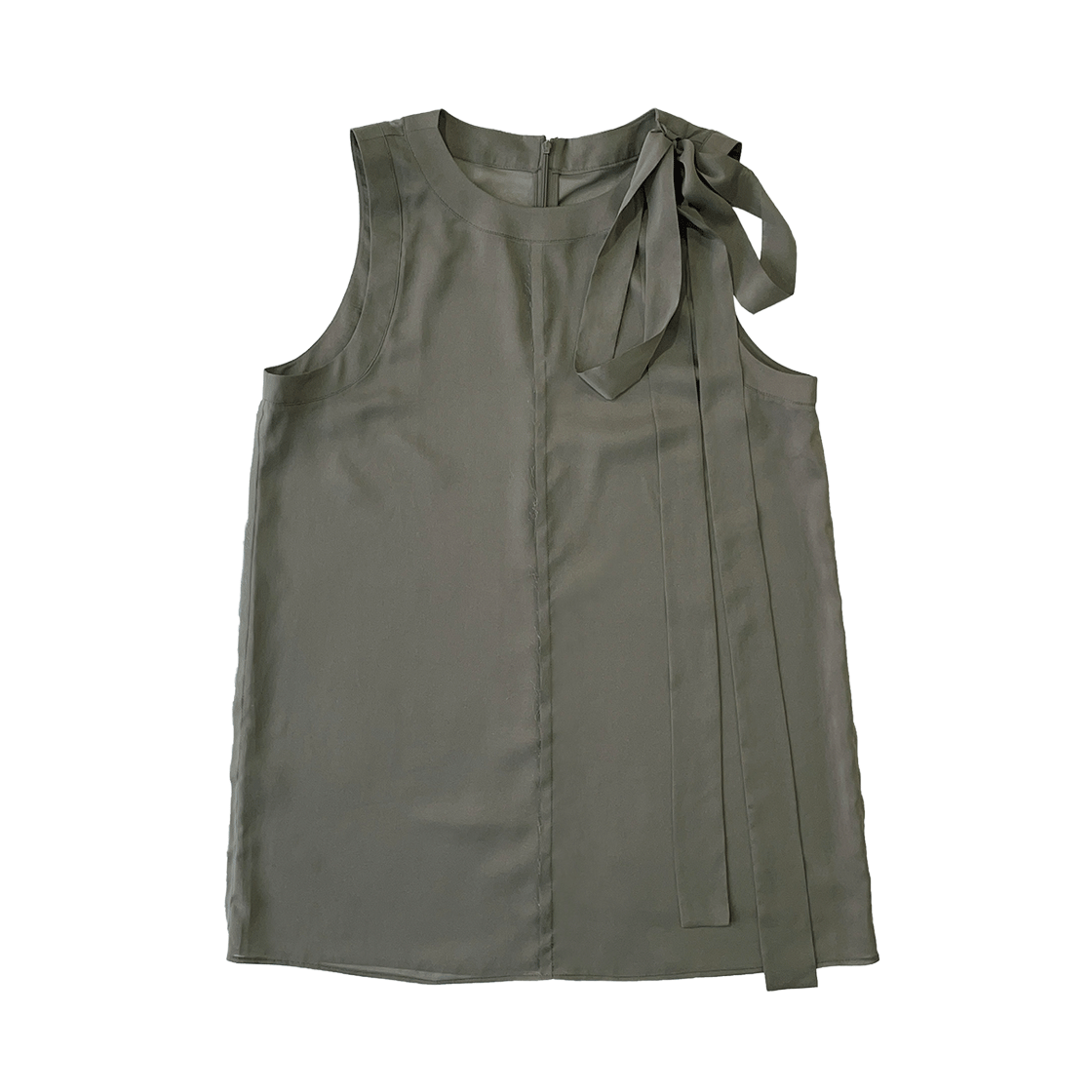 스틸레써디 리본 미니 드레스 카키(Still Lethardy Ribbon Mini Dress Khaki)