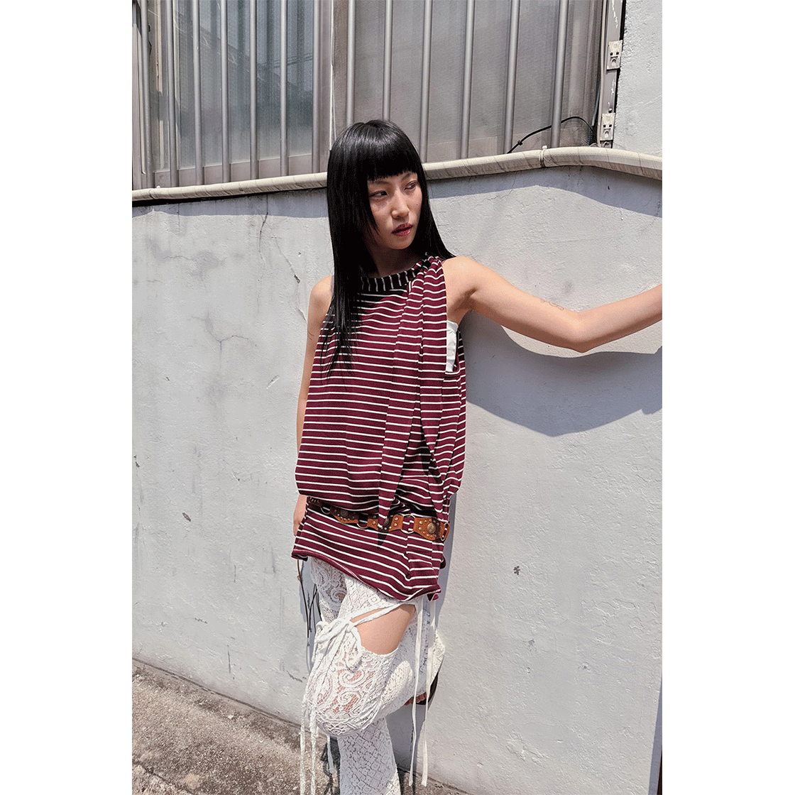 스틸레써디 힙킨 스트라이프 홀터 와인(Still Lethardy Hipkin Stripe Halter Wine) - 5