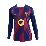 Nike FC Barcelona 2025/26 Stadium Home Dri-Fit Football Replica Long Sleeve Deep Royal Blue Noble Red (Non Marking Ver.)
