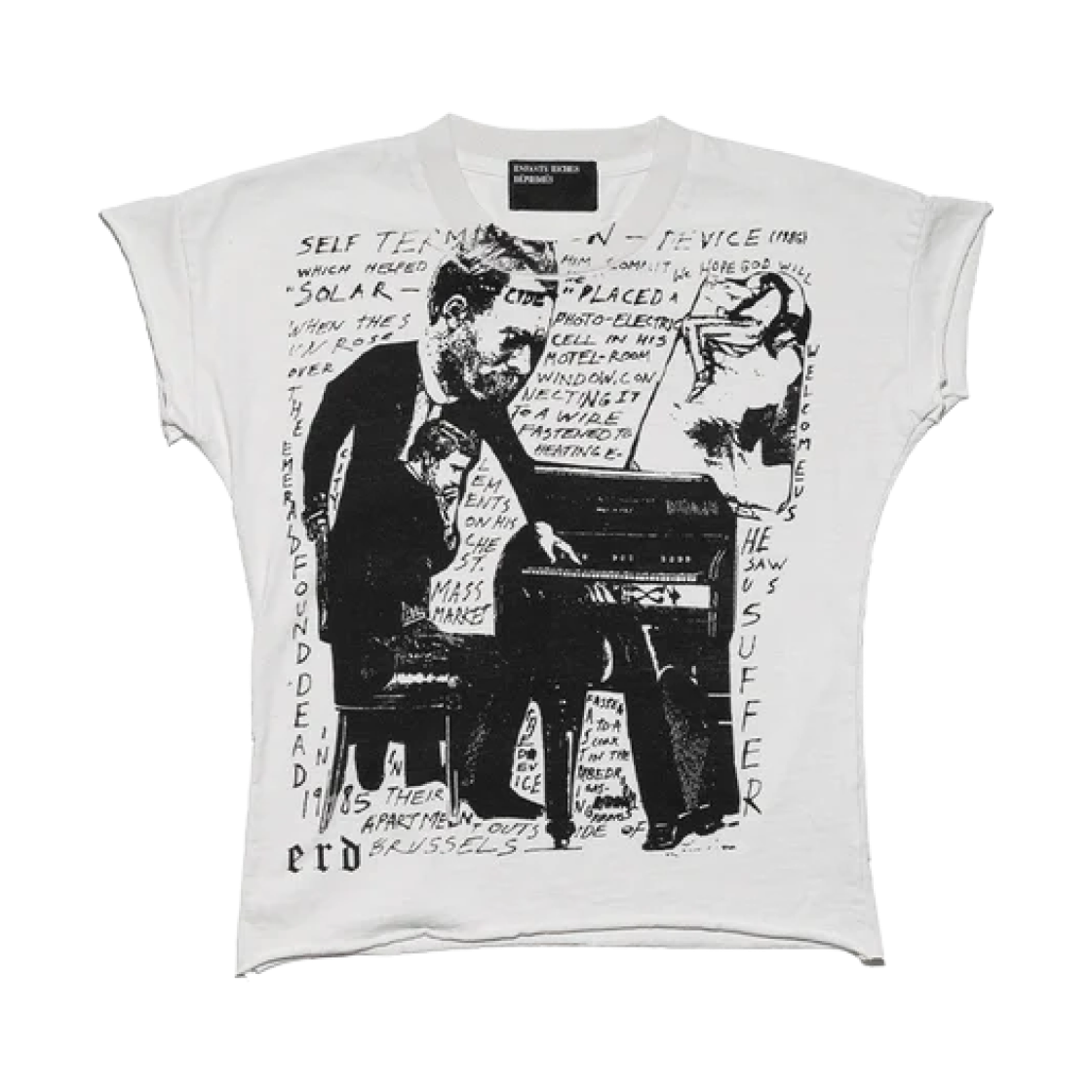 (W) 앙팡 리쉬 데프리메 셀프 터미네이션 슈렁큰 티셔츠 페이디드 화이트((W) Enfants Riches Deprimes Self Termination Shrunken T-Shirt Faded White) - 1