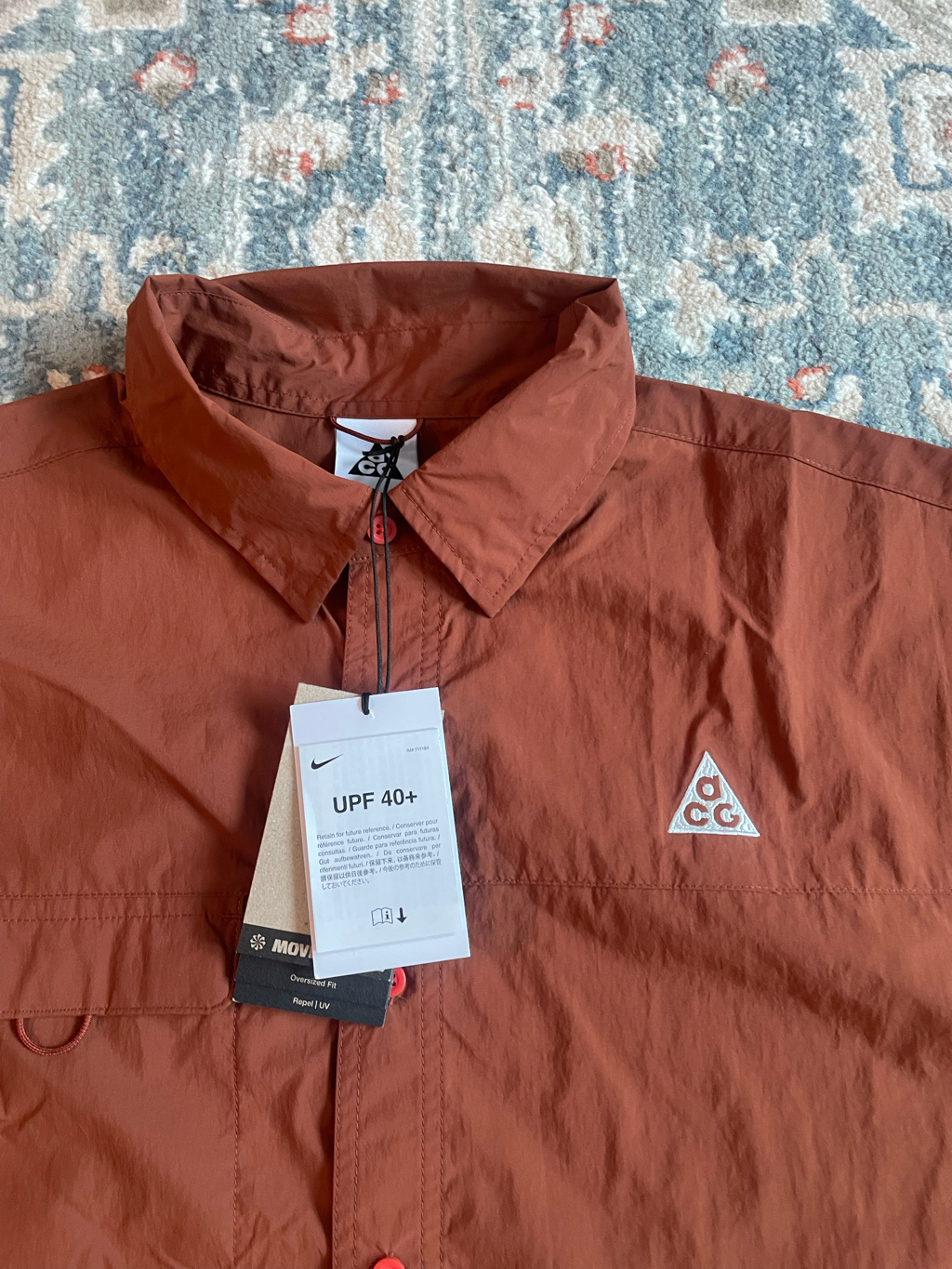 Nike ACG Orb Weaver UV Repel Short Sleeve Shirt Cinnamon Picante Red - Asia 착용 스타일 - 3