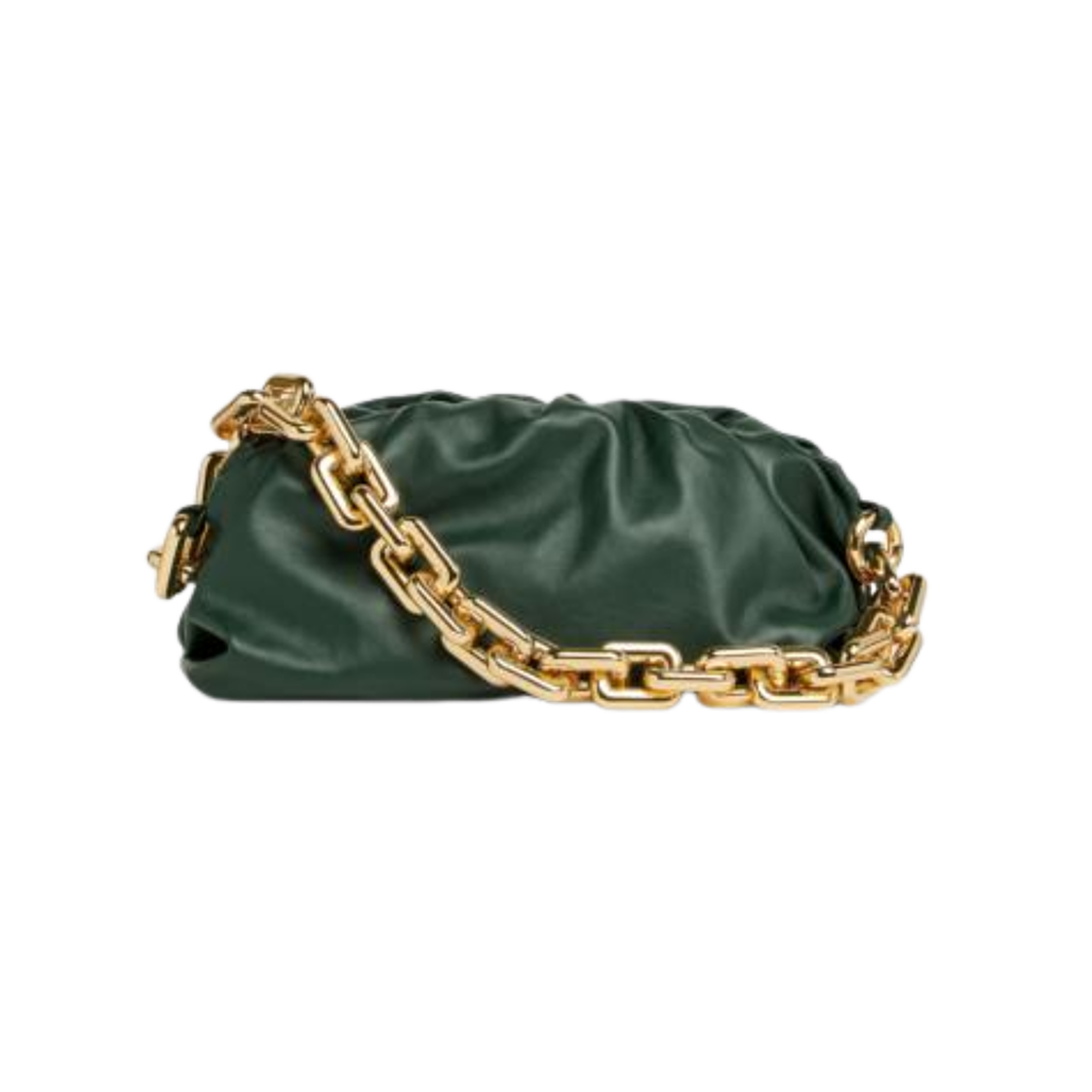 620230VCP403035 Bottega Veneta Leather Chain Shoulder Bag Raintree