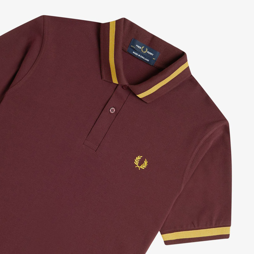 프레드페리 M2 싱글 팁 프레드페리 셔츠 옥스블러드 허니콤(Fred Perry Single Tipped Fred Perry Shirt Oxblood Honeycomb) - 4