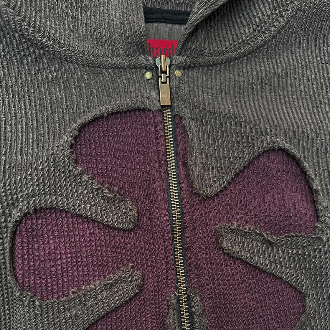 스틸레써디 립드 플라워 크롭 후디 브라운(Still Lethardy Ribbed Flower Crop Hoodie Brown) - 3