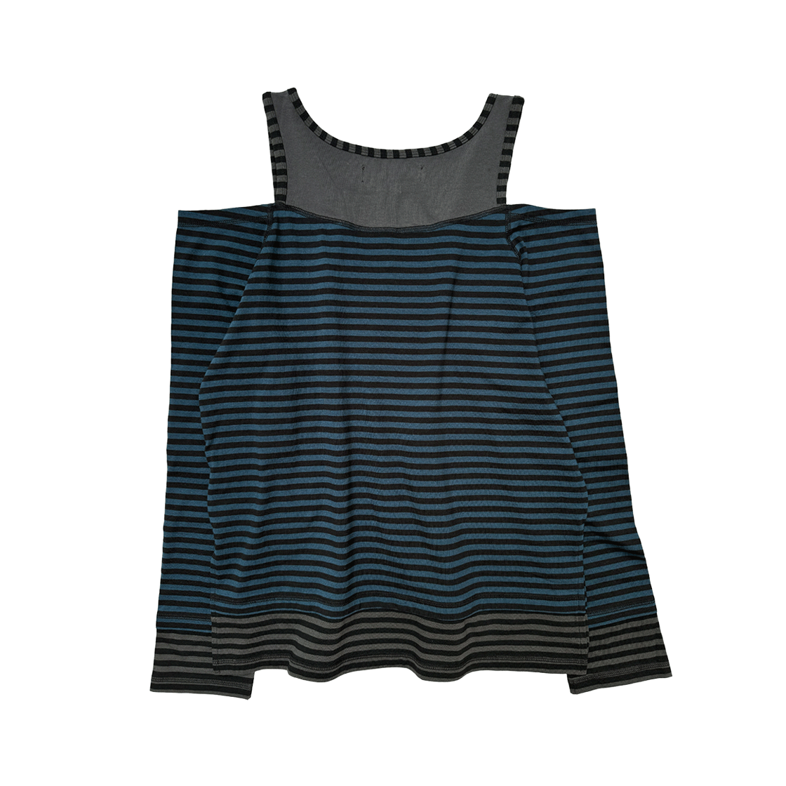 스틸레써디 오버로크 오프숄더 티셔츠 스트라이프 블루(Still Lethardy Overlocked Off-Shoulder T-Shirt St.Blue) - 2