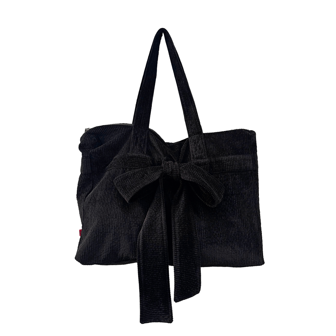 스틸레써디 코듀로이 리본 백 블랙(Still Lethardy Corduroy Ribbon Bag Black)