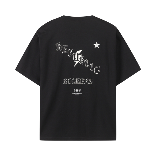 CWTAM25624BKX Customellow  Graphic Half Sleeve T Shirt  Black