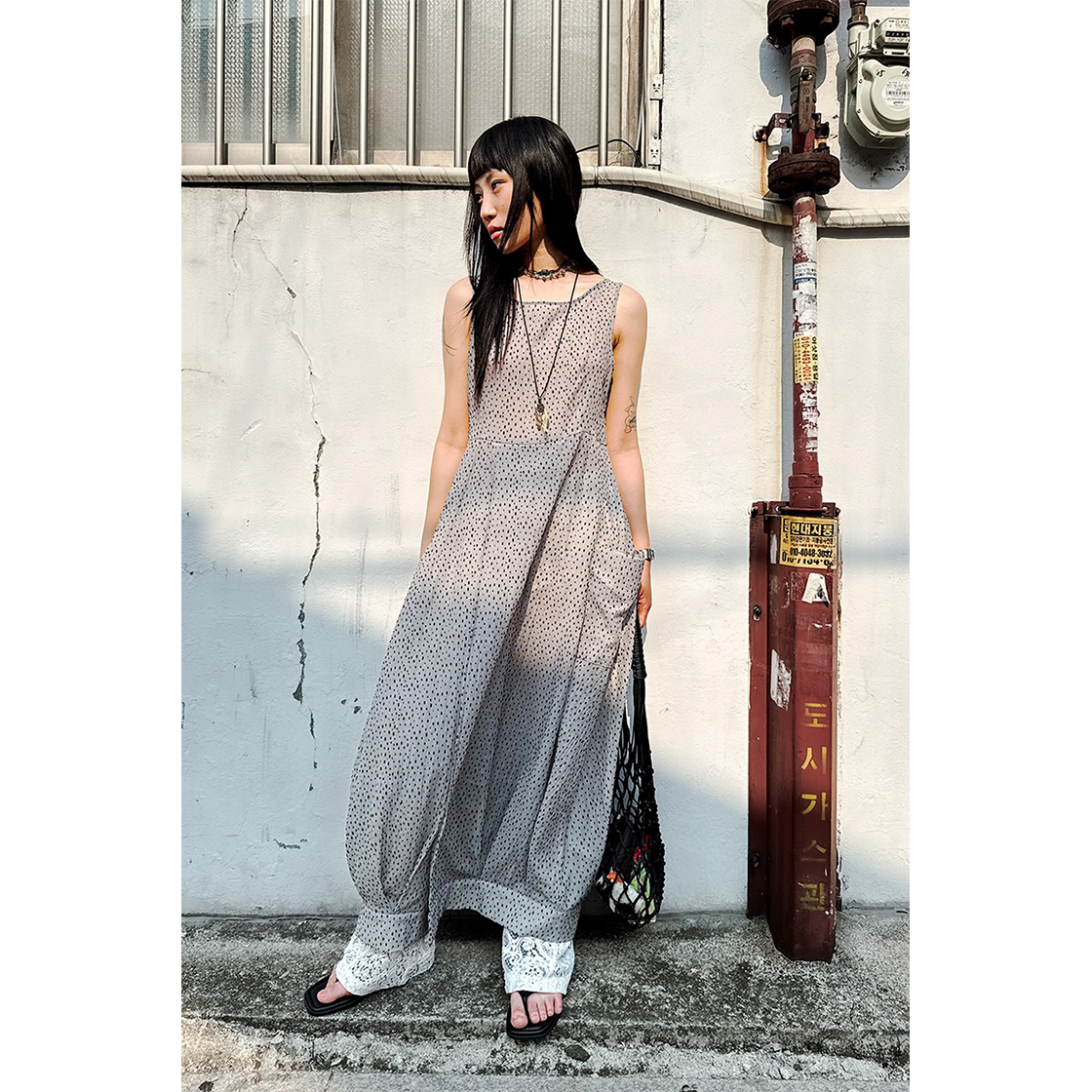 스틸레써디 도트 펌킨 드레스 그레이(Still Lethardy Dot Pumpkin Dress Grey) - 5